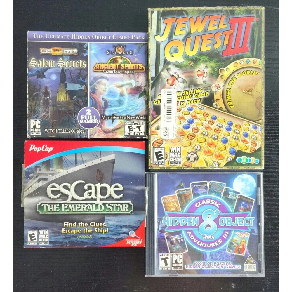 Lot of 4 Escape & Hidden Object Games Classic 8 & Salem Secrets/Ancient Spirit